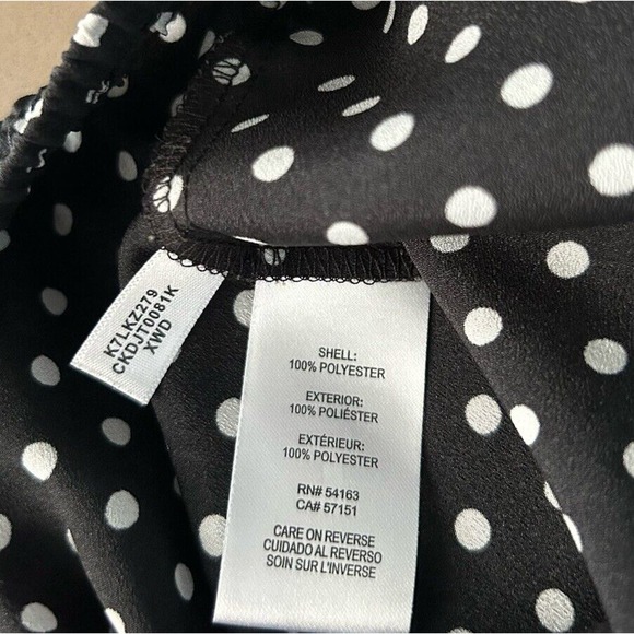 CALVIN KLEIN size L Ankle Pants POLKA DOT cruise beach Cover-up BLACK/WHITE D24 - Picture 4 of 8